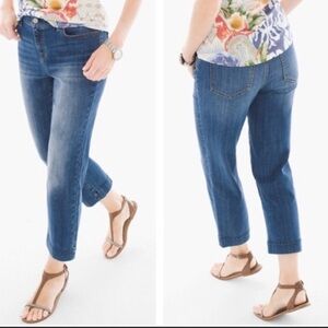 Chico’s the platinum straight crop jeans size 0.5‎